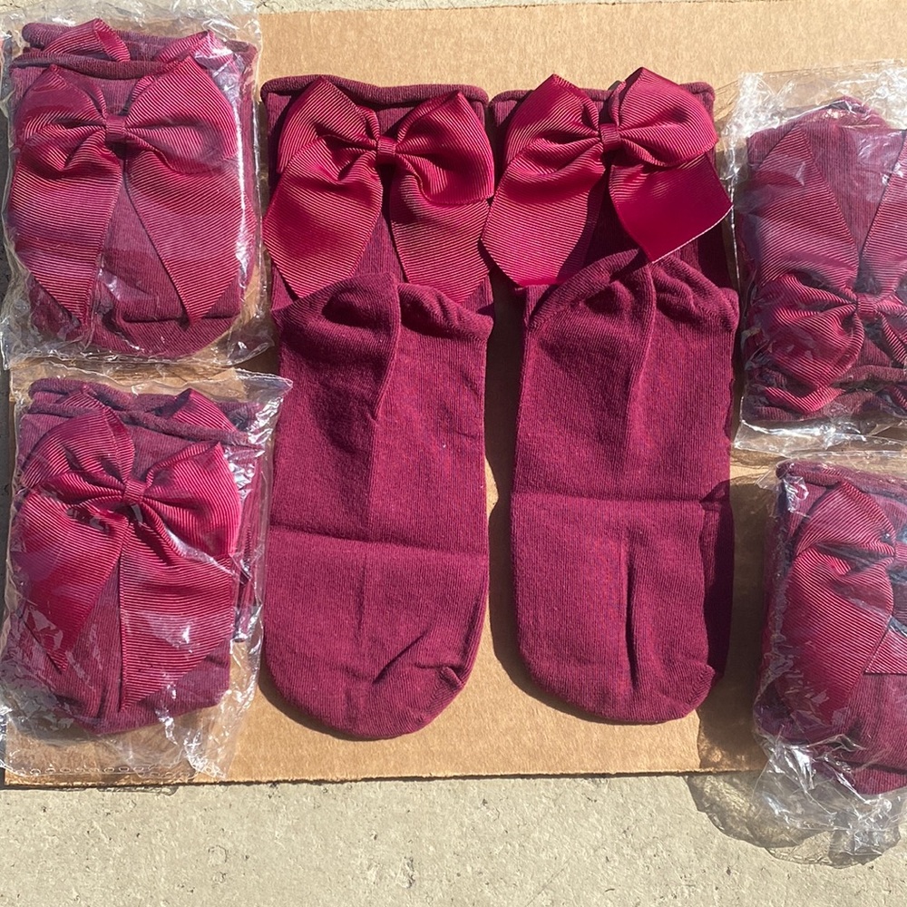 Bow Sock bordeaux color